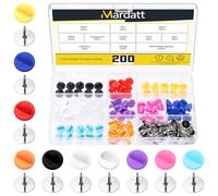 Mardatt Lot de 100 paires de fermoirs en caoutchouc pour broches, cravates, chapeaux, insignes (ronds, 10 couleurs)