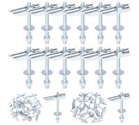 Mardatt Lot de 12 vis de commutation M6 x 100 mm Heavy Duty en acier galvanisé pour cloison sèche - Ailes creuses - Ressort - Vis de commutation pour la fixation de projecteurs, ventilateurs, lampes
