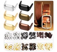 Mardatt Lot de 120 agrafes rectangulaires en laiton pour ceinture et cuir - 6 couleurs - 8 x 5 mm - Rivets à griffes à deux griffes - Support de fixation - Agrafes en métal et cuir pour réparation de
