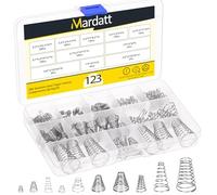 Mardatt Lot de 123 ressorts de compression coniques en acier inoxydable - 10 tailles - Ressort conique de compression - Petit ressort conique - Ressort de retour pour réparation à la maison