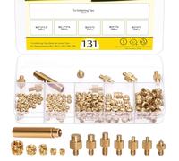 Mardatt Lot de 138 inserts filetés en laiton avec insert thermique M2 M2.5 M3 M4 M5 femelle Écrous Knurled + Panne à souder Écrous matériels