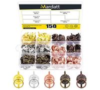 Mardatt Lot de 150 attaches en métal avec anneaux de traction,Assortiment de 5 mini attaches en papier antique pour boîte à bijoux, scrapbooking, commode, tiroir, loisirs créatifs, décoration