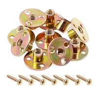 Mardatt Lot de 16 écrous en T M10 avec vis en acier carbone plaqué zinc Base ronde Filetage femelle