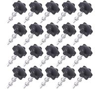 Mardatt Lot de 20 boutons de serrage M6 x 50 mm en forme d'étoile - Vis de serrage à la main - Pièces de rechange - Filetage mâle - Écrous hexagonaux en acier inoxydable 304 et rondelles plates
