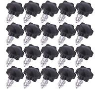 Mardatt Lot de 20 boutons de serrage M8 x 40 mm en forme d'étoile - Vis de serrage à la main - Pièces de rechange - Filetage mâle - Écrous hexagonaux en acier inoxydable 304 et rondelles plates