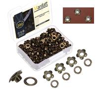 Mardatt Lot de 200 œillets en métal en forme de fleur de 1,9 cm, œillets en forme de fleur, œillets pour scrapbooking, tissus, vêtements, chaussures, travaux manuels en cuir (bronze)