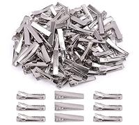 Mardatt Lot de 200 pinces à cheveux crocodiles de 3,2 cm en vrac, argentées, pinces à cheveux simples pour la fabrication de nœuds, épingles à cheveux pour sectionner les cheveux et séparer la