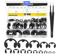 Mardatt Lot de 211 anneaux de retenue externes de 14 tailles - 1,5 mm, 2 mm, 3 mm, 4 mm, 5 mm, 6 mm, 7 mm, 8 mm, 9 mm, 10 mm, 12 mm, 15 mm, 19 mm, 22 mm (noir)