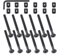 Mardatt Lot de 24 boulons hexagonaux M6 x 75 mm plaqué zinc noir pour berceau, lits, chaises, tables, meubles de bureau