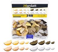 Mardatt Lot de 240 embouts à sertir pour ruban 4 couleurs assorties - 13/15/20/25 mm - Pour bracelet en cuir - Fermoir avec boucle pour la fabrication de bijoux