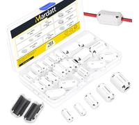 Mardatt Lot de 28 clips en ferrite de 5 tailles pour câble de 3,5 mm/5 mm/7 mm/9 mm/13 mm de diamètre, blanc