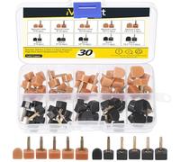 Mardatt Lot de 30 paires d'embouts de rechange pour talons hauts, 5 tailles, 9/10/11/12,5 mm, 2 broches de diamètre, chevilles en forme de U pour réparation de talon pour femme (abricot et noir)
