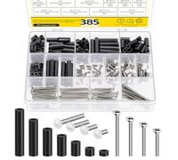 Mardatt Lot de 385 vis de sortie électrique longues, à tête plate et croisée, extra longues, vis de montage murale, pour espaceurs de sortie, extenseurs de boîte électrique