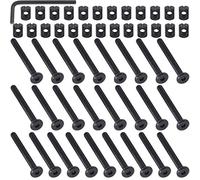 Mardatt Lot de 50 boulons hexagonaux M6 x 60 mm plaqué zinc noir pour berceau, lits, chaises, meubles de bureau avec 1 clé Allen