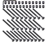 Mardatt Lot de 50 boulons hexagonaux M6 x 80 mm plaqué zinc noir pour berceau, lits, chaises, meubles de bureau avec 1 clé Allen