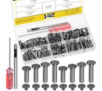 Mardatt Lot de 70 pistolets noirs M5 x 15/18/20/25 mm Chicago Kit de vis Chicago avec outils de réglage