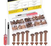 Mardatt Lot de 70 vis Chicago rouge bronze M5 x 15/18/20/25 mm avec outils de réglage