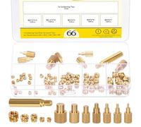 Mardatt Lot de 73 inserts filetés en laiton avec insert thermique M2 M2.5 M3 M4 M5 femelle Écrous Knurled + Panne à souder Écrous matériels