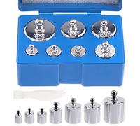 Mardatt Lot de 8 poids d'étalonnage de précision, 10 g, 2 x 20 g, 50 g, 2 x 100 g, 200 g, poids en acier avec pince à épiler pour balance numérique, balance de bijoux, classe M2 (total 500 g)
