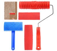Mardatt MS16 MS21 Kit d'outils de peinture à grain en caoutchouc avec poignée, outil de grainage imitation bois pour décoration murale
