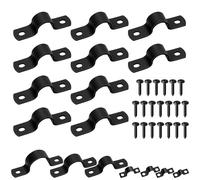 Mardatt Noir 2 Trous Collier de Serrage pour Tuyau, Lot de 10, 1’’ (25 mm) U-Colliers de Serrage, Ceinture de Tuyau Rigide, Collier de Serrage de Fixation, Colliers de Câble en Métal, Fixations de
