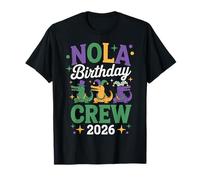 Mardi Gras 2026 Équipe d'anniversaire Assortie Aligator NOLA Party T-Shirt