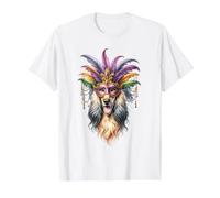 Mardi Gras Afghan Lévrier T-Shirt Graphique avec Valeur