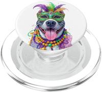Mardi Gras Bluenose Pitbull Masque et Perles pour Chien PopSockets PopGrip pour MagSafe