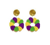 Mardi Gras Boucles d'oreilles enveloppées pour femmes thème carnaval drôle