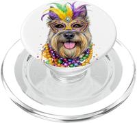 Mardi Gras Bouvier des Flandres Masque Chien et Perles PopSockets PopGrip pour MagSafe