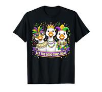 Mardi Gras Chapeau de bouffon d'oie et de Canard Masque à Plumes Queen King T-Shirt