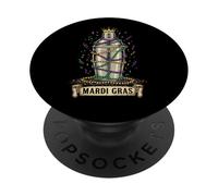 Mardi Gras Cocktail Shaker Couronne Perles Party Barman PopSockets PopGrip Adhésif