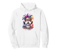 Mardi Gras Coton de Tuléar Œuvre d'art Chien Sweat à Capuche