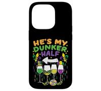 Mardi Gras Couple Hes My Drunker Half Funny Matching Women Coque pour iPhone 14 Pro