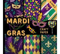 Mardi gras craft paper: new orleans carnival scrapbooking paper perfect for card making, journaling, collage, mixed media and more DIY projects