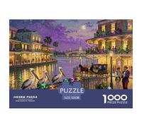 Mardi Gras du Quartier français de la Nouvelle-Orléans Puzzle en Bois Imperméable DIY Puzzles De 1000 Pièces pour Adultes Cadeaux Impossible Jeux Éducatifs