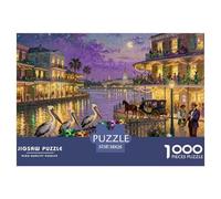 Mardi Gras du Quartier français de la Nouvelle-Orléans Puzzle en Bois Imperméable Puzzles De 1000 Pièces pour Adultes Cadeaux Coloré De Décoration pour La Maison