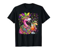 Mardi Gras Flamingo Hurricane Cocktail Drôle T-Shirt