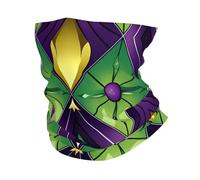 Mardi Gras Fleur De Lis Zigzag Coloré Echarpe Gaiter 26X30Cm Anti-UV Bandana Respirant Bande De Cheveux pour Ski Femme Jogging