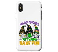 Mardi Gras Gnomes Wanna Have Fun for Women and Girls Trip Coque pour iPhone X/XS