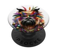Mardi Gras Griffon de Bruxelles PopSockets PopGrip Adhésif