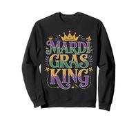 Mardi Gras King Regal Carnaval Typographie Design Sweatshirt