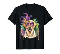 Mardi Gras Labrador Retriever Jaune T-Shirt Graphique avec Valeur, Homme, Noir, XL
