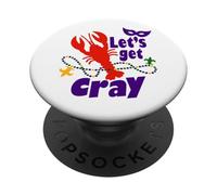 Mardi Gras Lets Get Cray Crawfish It Ain't Gonna Suck Itself PopSockets PopGrip Adhésif