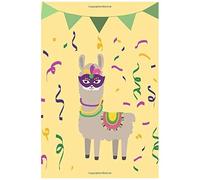 Mardi Gras Llama Composition Notebook: College Ruled (Yellow Cover With Confetti)
