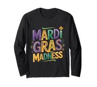 Mardi Gras Madness Carnaval Parade Party Design Manche Longue