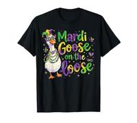 Mardi Gras Masque en Plumes d'oie Chapeau de bouffon Coquette NOLA T-Shirt