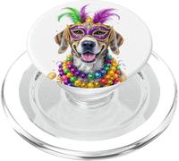 Mardi Gras Masque et Perles Motif lévrier américain PopSockets PopGrip pour MagSafe