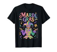 Mardi Gras Perles Jester Noir Cajun Parade NOLA T-Shirt