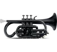 Classic Cantabile MardiBrass Cornet en plastique - valves en aluminium - seulement 520 g léger - avec embouchure et housse - noir